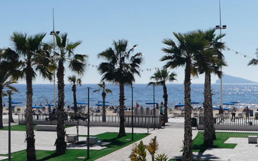 beach front bar and paella hen party