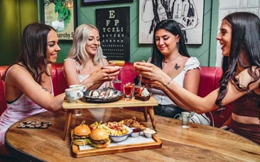 burger & booze afternoon tea hen party