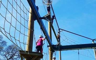 extreme high ropes course hen party