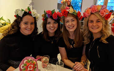 faux flower crown workshop hen party