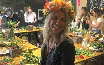 mobile flower crown workshop hen party