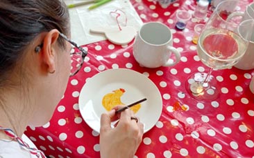 mobile ceramic painting hen party