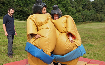 sumo wrestling and gladiator duel hen party