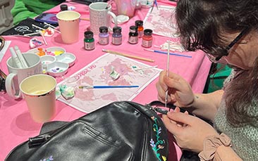 vintage handbag painting hen party